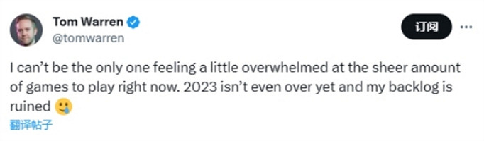 外媒吐槽:2023新遊太多根本玩不完!網友表示深有同感