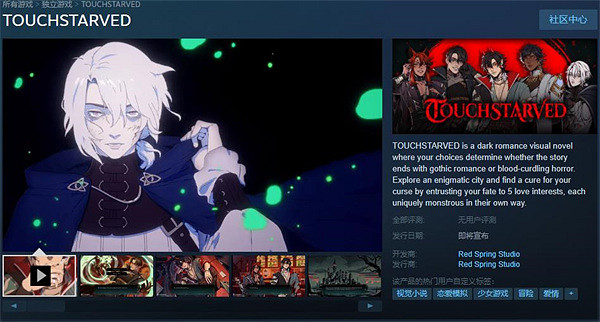 耽美風格戀愛模擬新作《TOUCHSTARVED》Steam開啟測試
