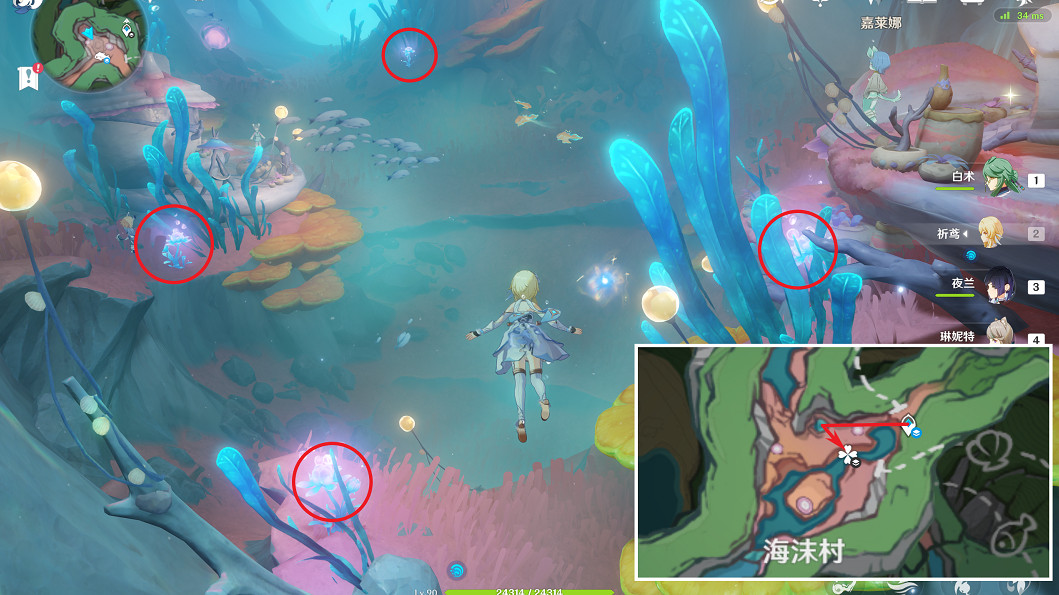 《原神》4.1海露花收集路線