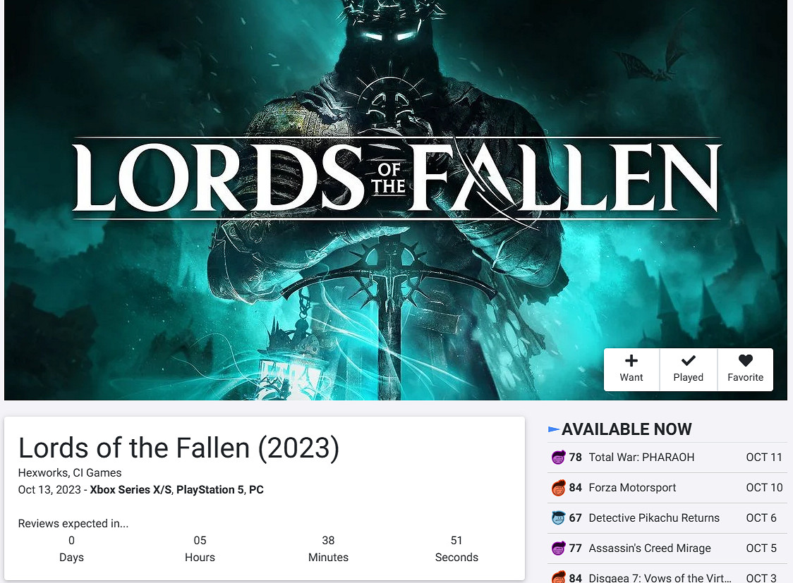 OC站顯示《墮落之主》全球媒體評分預計今晚11點解禁！