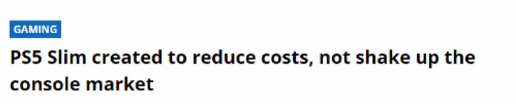 外媒:索尼推出新款PS5是為降低成本 並非撼動市場地位