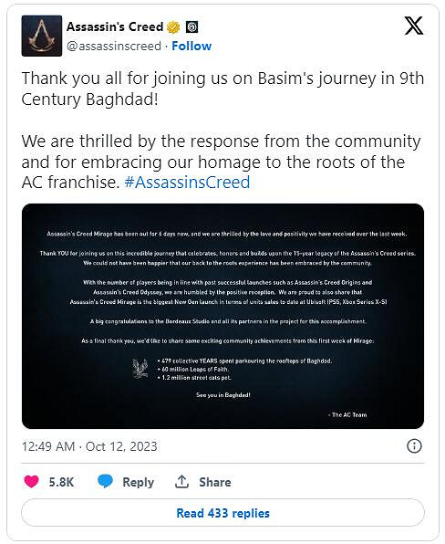 《刺客教條:幻景》是育碧次世代主機最成功的首發! 《刺客教條:幻景》是育碧次世代主機最成功的首發!