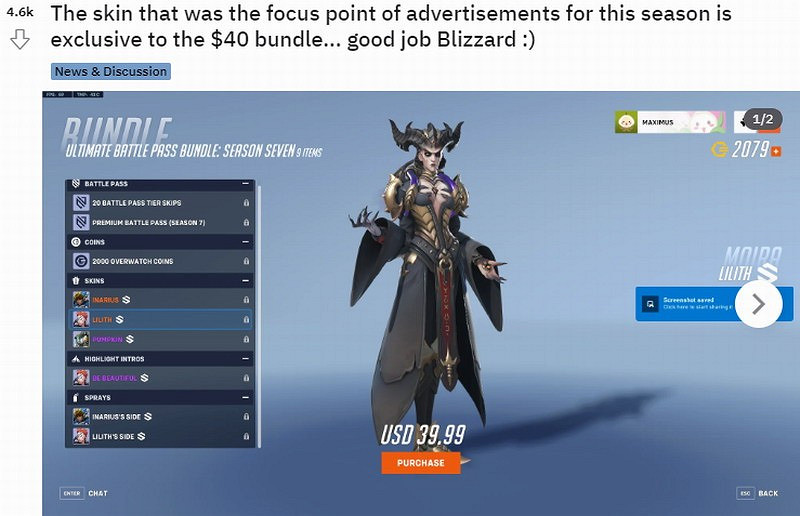 玩家批暴雪吃相難看《OW2》×《暗黑4》皮膚太貴! 玩家批暴雪吃相難看《OW2》×《暗黑4》皮膚太貴!