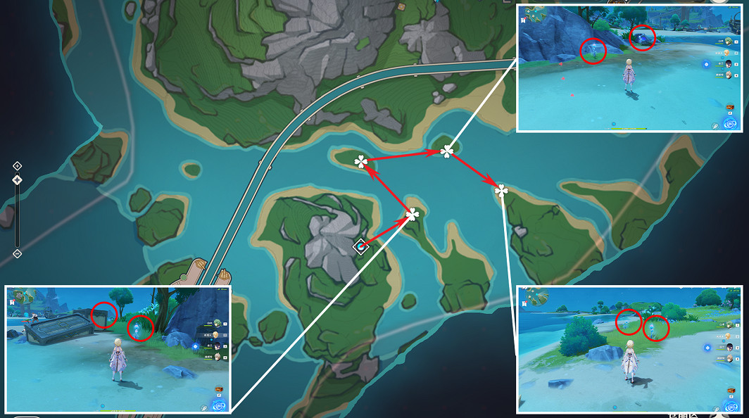 《原神》4.1海露花收集路線