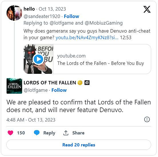 《墮落之主》官方宣布 遊戲永遠不會採用D加密技術! 《墮落之主》官方宣布 遊戲永遠不會採用D加密技術!