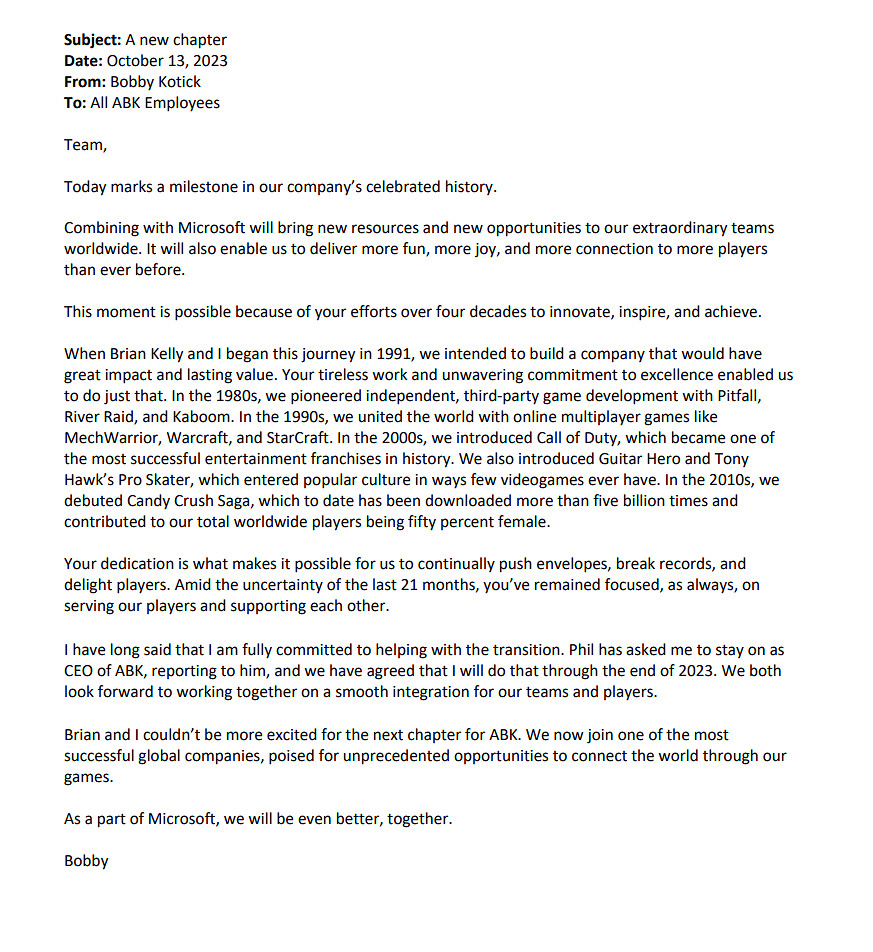 晚報：微軟正式收購動視暴雪 科蒂克2024年就離任