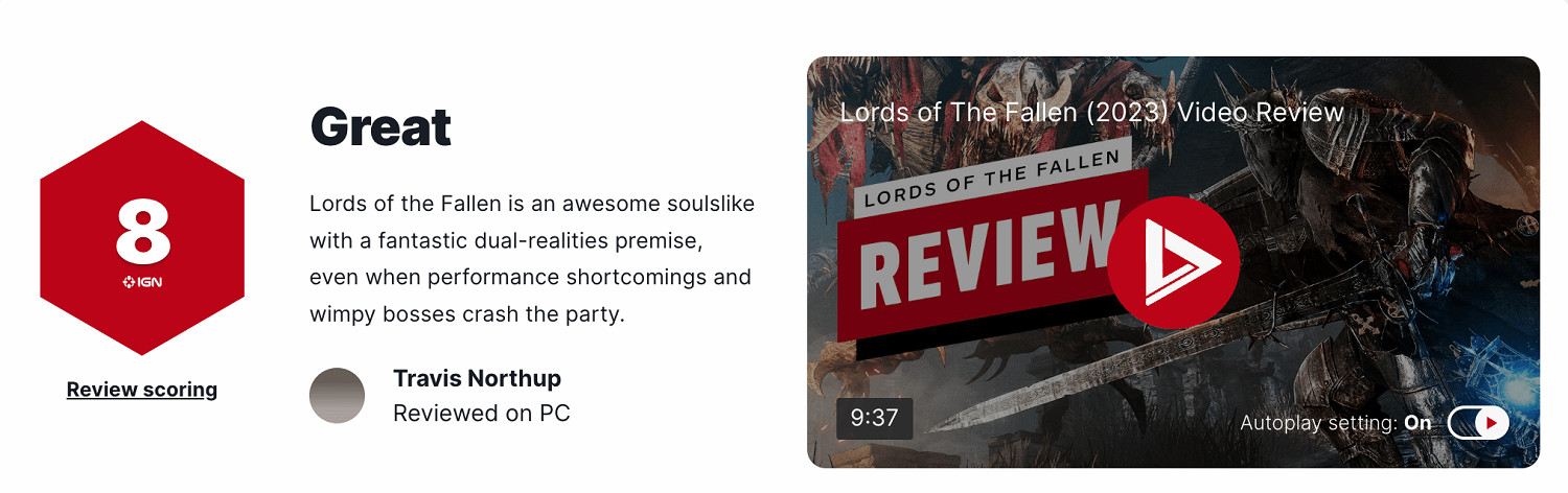 《墮落之主》IGN評分評價一覽 IGN評分多少? 《墮落之主》IGN評分評價一覽 IGN評分多少?