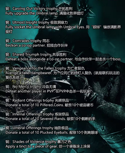 《墮落之主》全獎杯獲取攻略