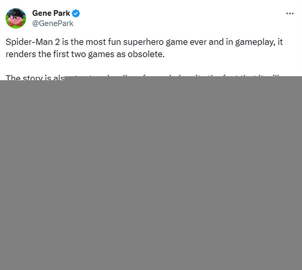 華盛頓郵報編輯稱讚《蜘蛛人2》:史上最好的超英遊戲! 華盛頓郵報編輯稱讚《蜘蛛人2》:史上最好的超英遊戲!