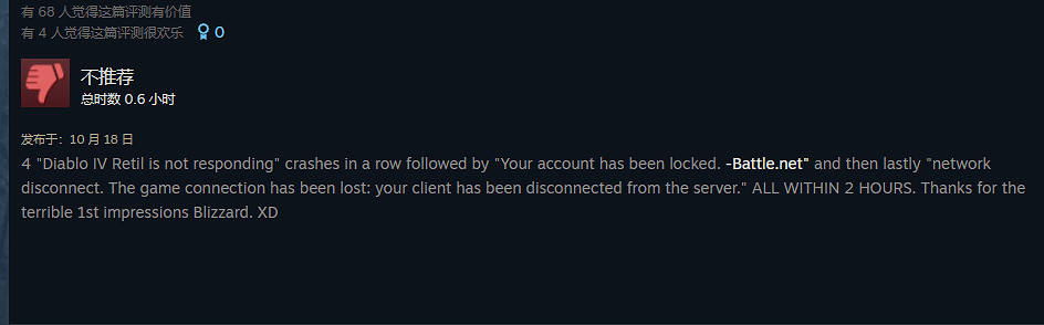 《暗黑4》Steam好評率59% 玩家親切問候考迪克! 《暗黑4》Steam好評率59% 玩家親切問候考迪克!