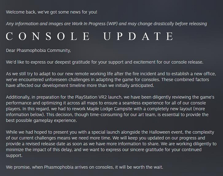 合作恐怖遊戲《恐鬼症》主機版再次跳票 發售日期未定 合作恐怖遊戲《恐鬼症》主機版再次跳票 發售日期未定