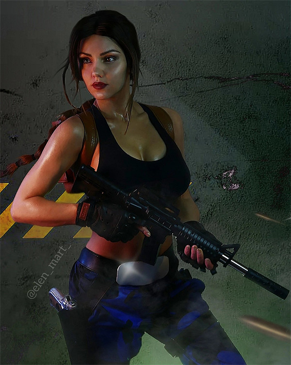 又大又閃的車燈太養眼！國外美女COS《古墓奇兵》勞拉