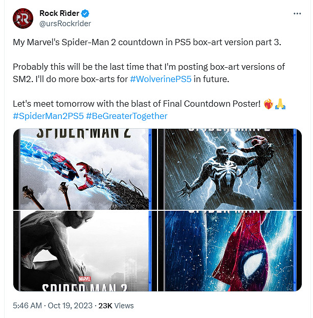 畫面感炸裂！國外玩家飯製《漫威蜘蛛人2》實體封面圖