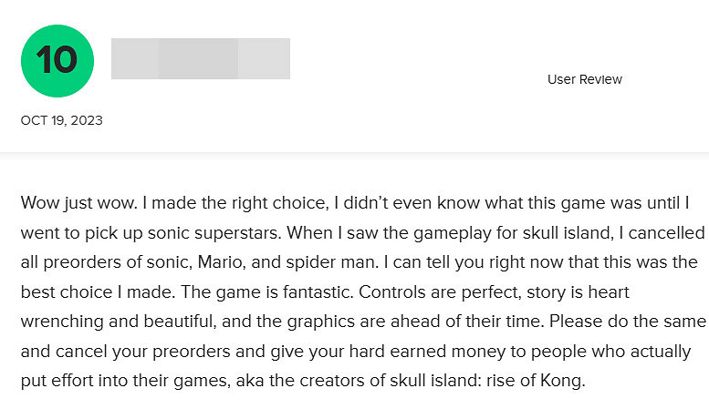 大量玩家在M站給《金剛崛起》滿分:2023年年度遊戲! 大量玩家在M站給《金剛崛起》滿分:2023年年度遊戲!