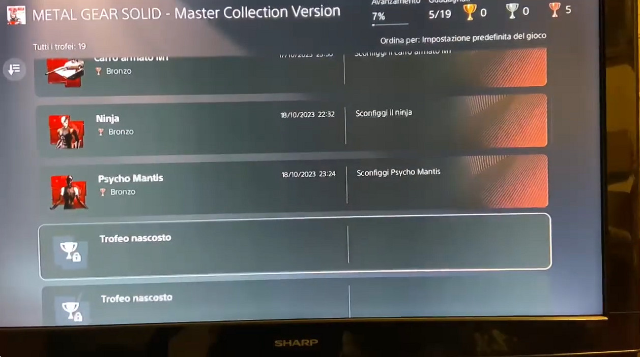 《潛龍諜影:大師合集Vol.1》PS獎杯列表曝光! 《潛龍諜影:大師合集Vol.1》PS獎杯列表曝光!
