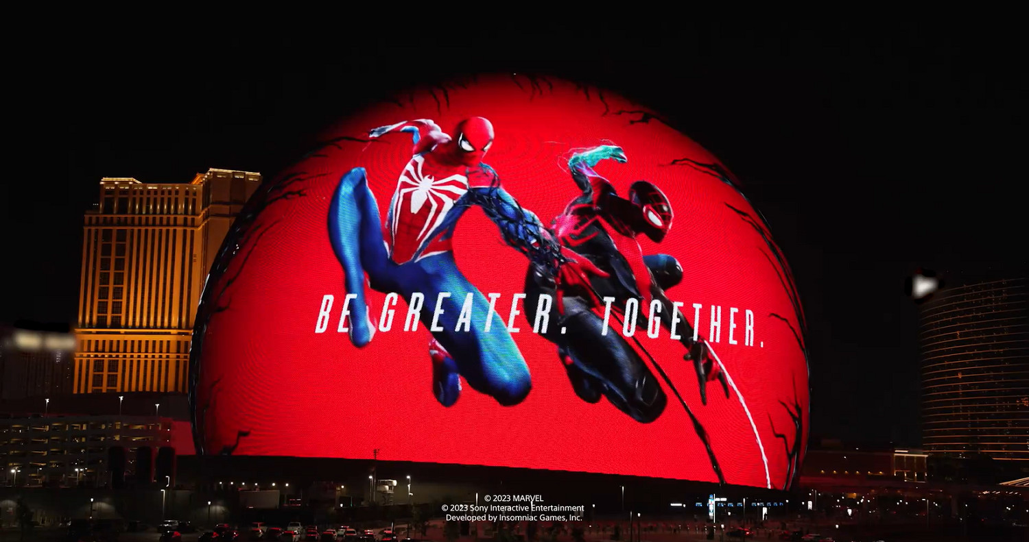 索尼狠狠宣傳!拉斯維加斯巨型球《漫威蜘蛛人2》廣告 索尼狠狠宣傳!拉斯維加斯巨型球《漫威蜘蛛人2》廣告