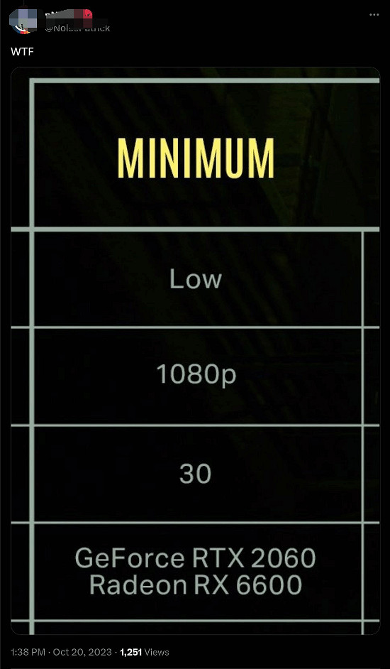 玩家吐槽《心靈殺手2》PC配置要求太高：玩不了玩不了