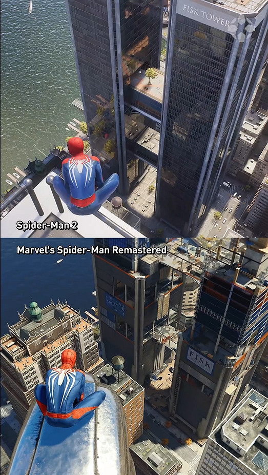 《漫威蜘蛛人2》與《漫威蜘蛛人重製版》地圖更改對比 《漫威蜘蛛人2》與《漫威蜘蛛人重製版》地圖更改對比