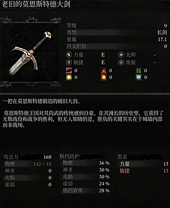 《墮落之主》老舊的莫恩斯特德大劍獲得方法