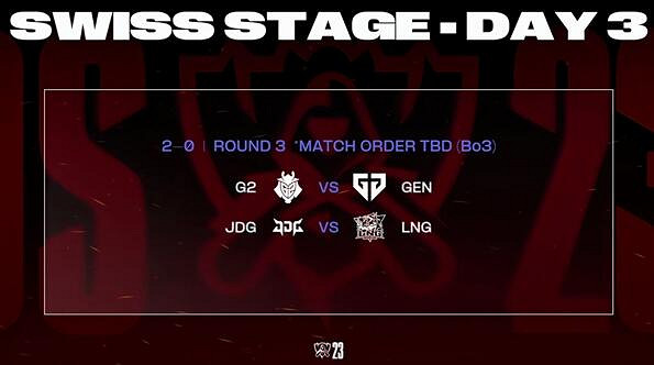 《英雄聯盟》S13瑞士輪第三輪對陣名單一覽