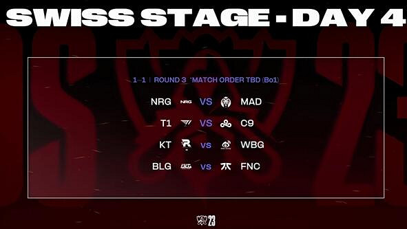 《英雄聯盟》S13瑞士輪第三輪對陣名單一覽