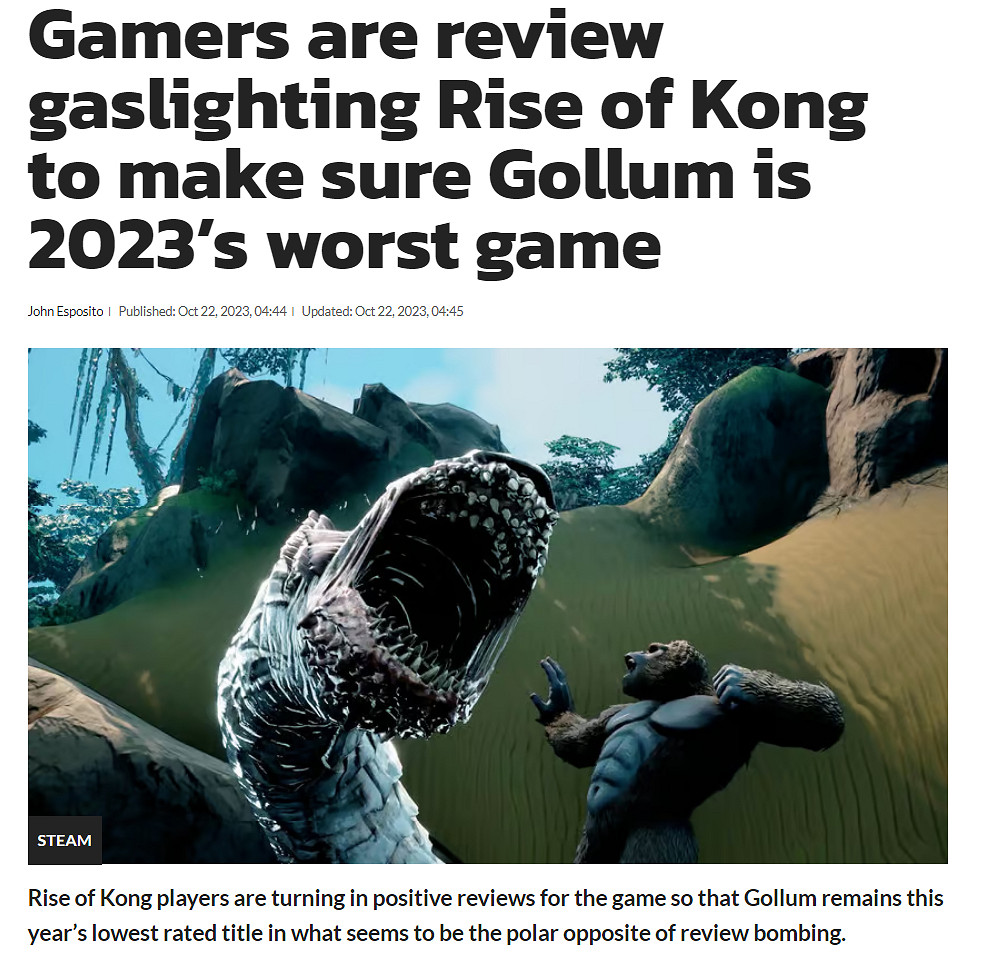 為不超魔戒咕嚕！有玩家給《骷髏島金剛崛起》刷好評