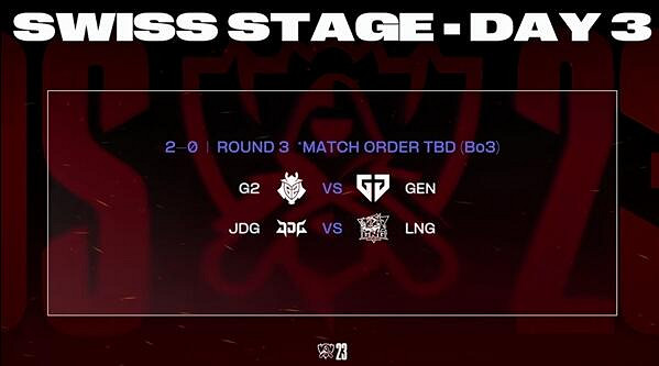 《英雄聯盟》S13瑞士輪第三輪對陣名單一覽