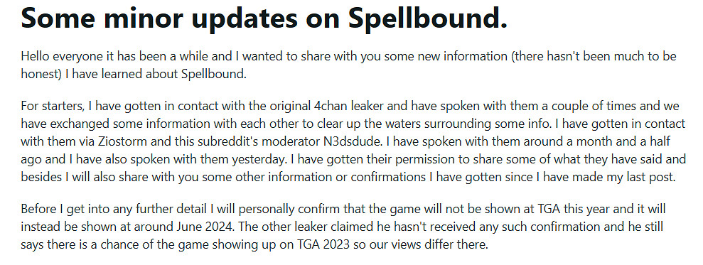 國外博主爆料FS社新作《Spellbound》將來有可能2025年發售 國外博主爆料FS社新作《Spellbound》將來有可能2025年發售