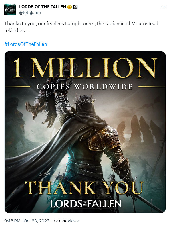 《墮落之主》總成本6600萬美元！CI Games預算最高遊戲