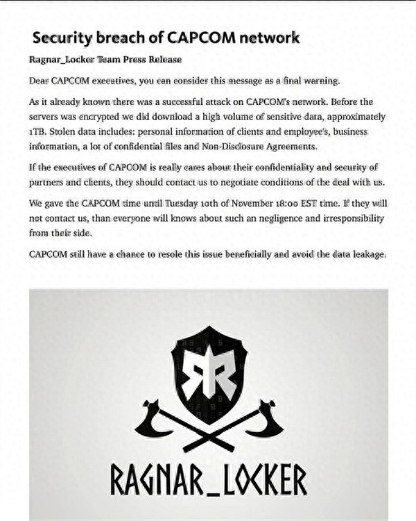 曾入侵並盜取卡普空公司資料的駭客團夥在近日被逮捕 曾入侵並盜取卡普空公司資料的駭客團夥在近日被逮捕