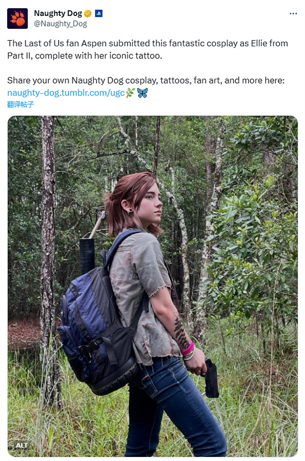 頑皮狗官方分享《美末2》艾莉COS:比美劇中好看太多! 頑皮狗官方分享《美末2》艾莉COS:比美劇中好看太多!