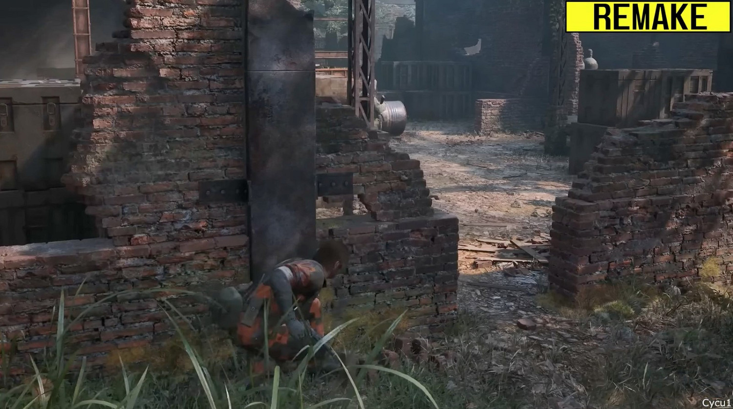 《潛龍諜影Δ：食蛇者》和《潛龍諜影3》畫面對比