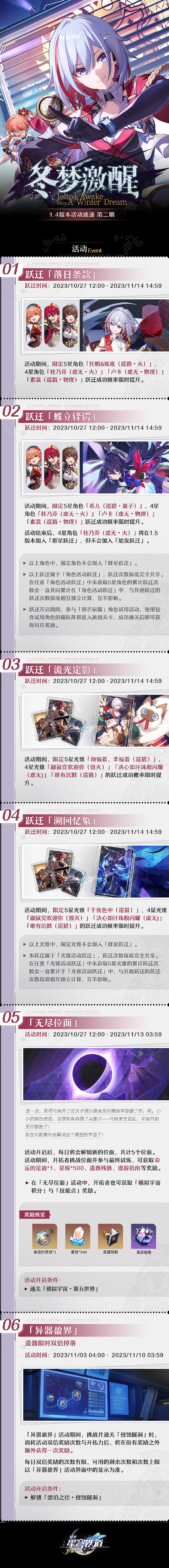 《崩壞星穹鐵道》1.4版本第二期活動介紹 1.4版本第二期活動有什麽