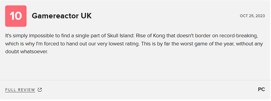 《金剛崛起》M站媒體均分23分 :簡直就是一場災難! 《金剛崛起》M站媒體均分23分 :簡直就是一場災難!