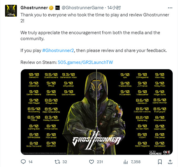 超爽快砍殺!《幽靈行者2》媒體評分宣傳圖公開 超爽快砍殺!《幽靈行者2》媒體評分宣傳圖公開