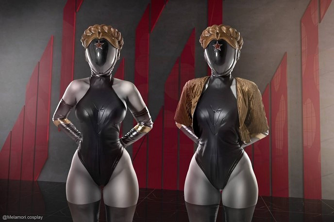 俄羅斯小姐姐COS《原子之心》雙生舞伶 蜂腰肥臀養眼