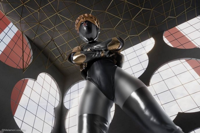 俄羅斯小姐姐COS《原子之心》雙生舞伶 蜂腰肥臀養眼