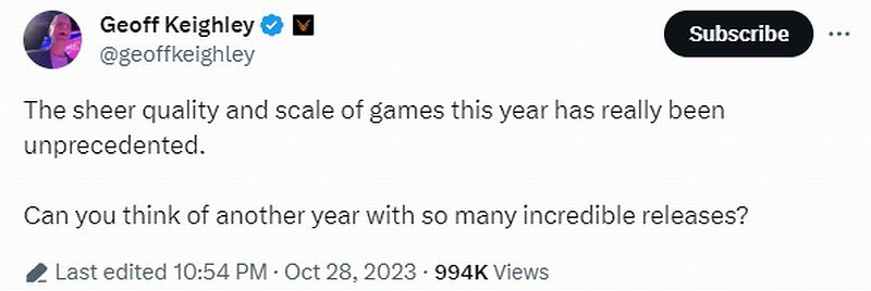 TGA主持人讚歎今年遊戲陣容強大:品質高規模大 TGA主持人讚歎今年遊戲陣容強大:品質高規模大