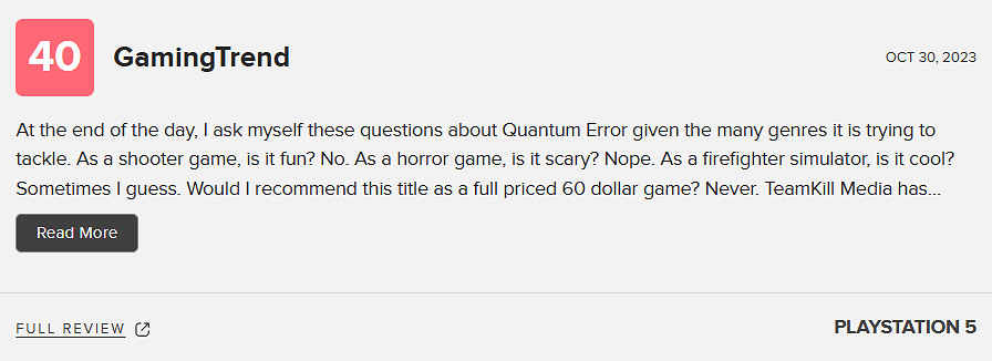 《量子誤差》M站媒體47分:除非徹底改造 更新檔無法拯救