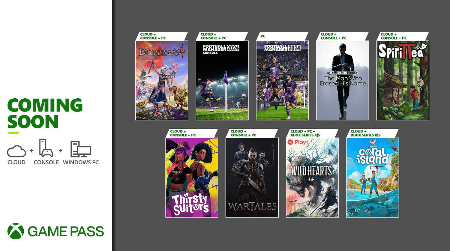 Xbox Game Pass 11月上旬新增遊戲公開