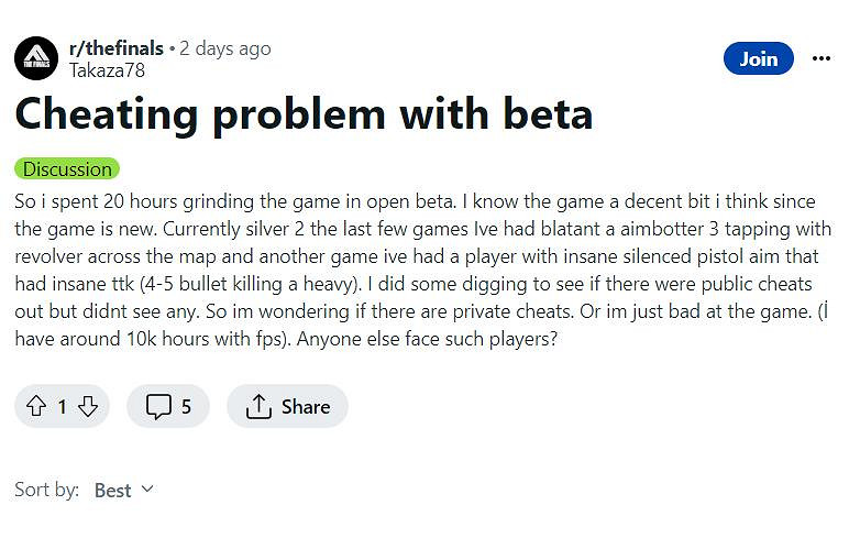 《The Finals》備受好評 依然存在外掛和其他問題 《The Finals》備受好評 依然存在外掛和其他問題