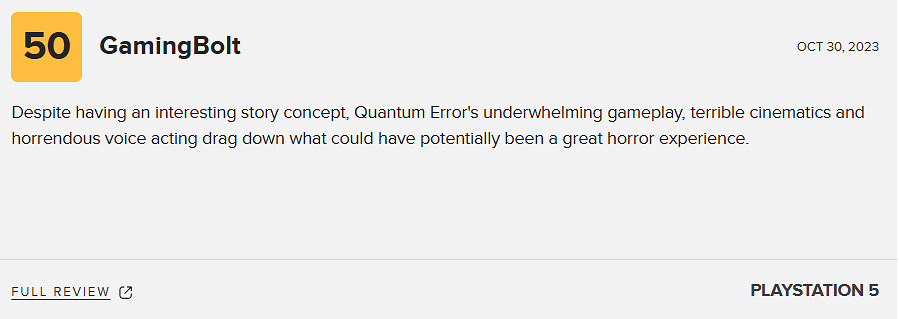 《量子誤差》M站媒體47分:除非徹底改造 更新檔無法拯救