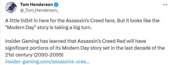 曝《刺客教條：RED》現代故事發生在21世紀最後十年