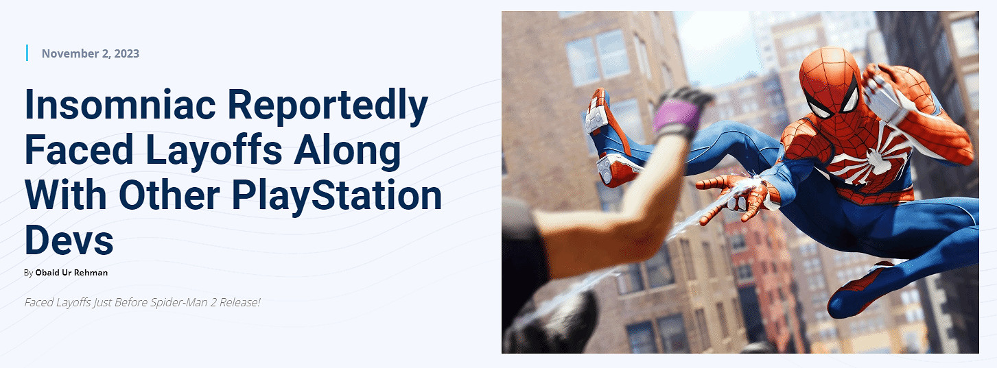 失眠組也在裁員?《蜘蛛人2》發售前3個月就有員工被裁