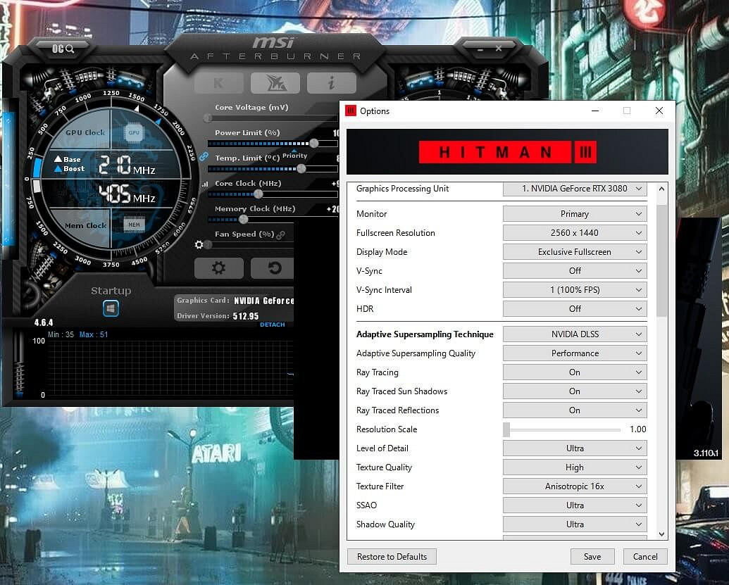 《殺手3》光追測試 2K解析度3080也無法流暢運行