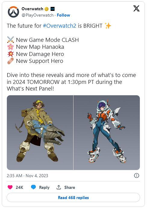 暴雪公布《鬥陣特攻2》計劃:新英雄/新模式/新地圖等 暴雪公布《鬥陣特攻2》計劃:新英雄/新模式/新地圖等