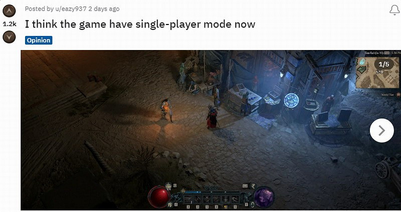 《暗黑4》已死沒人玩了？玩家曬圖：變單人模式了