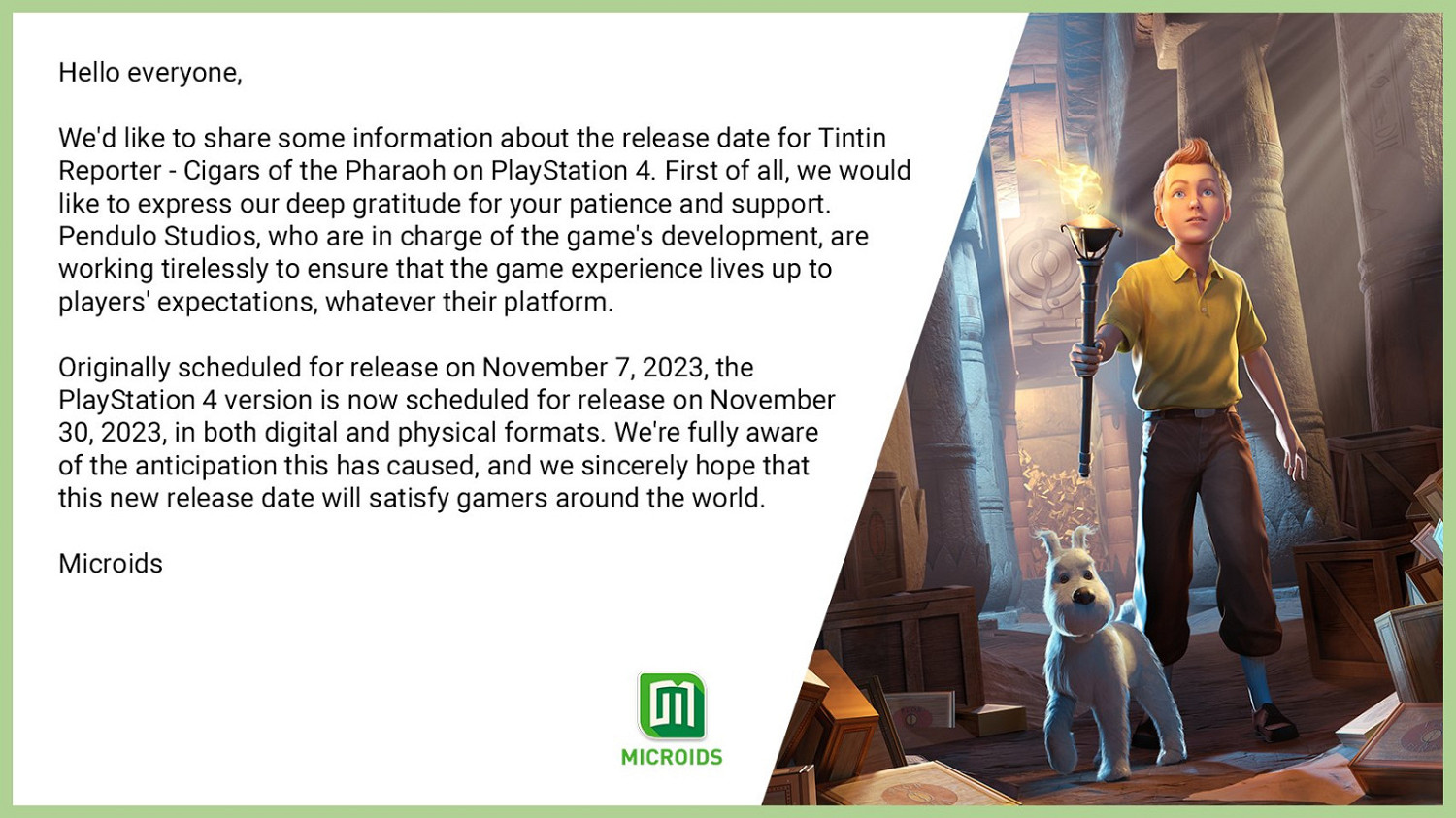 《丁丁曆險記:法老的雪茄》PS4版延期至本月底發售 《丁丁曆險記:法老的雪茄》PS4版延期至本月底發售