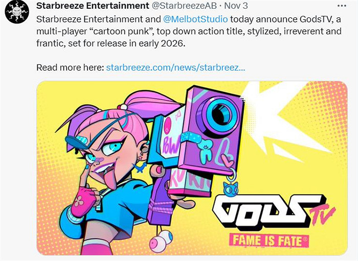 多人異能對戰遊戲《GodsTV》將於2026年初正式發售 多人異能對戰遊戲《GodsTV》將於2026年初正式發售