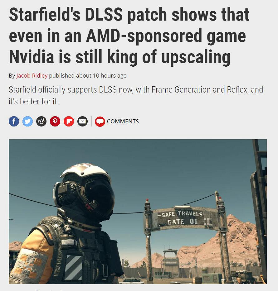 外媒：跟AMD合作的《星空》最終還是得靠N卡DLSS!